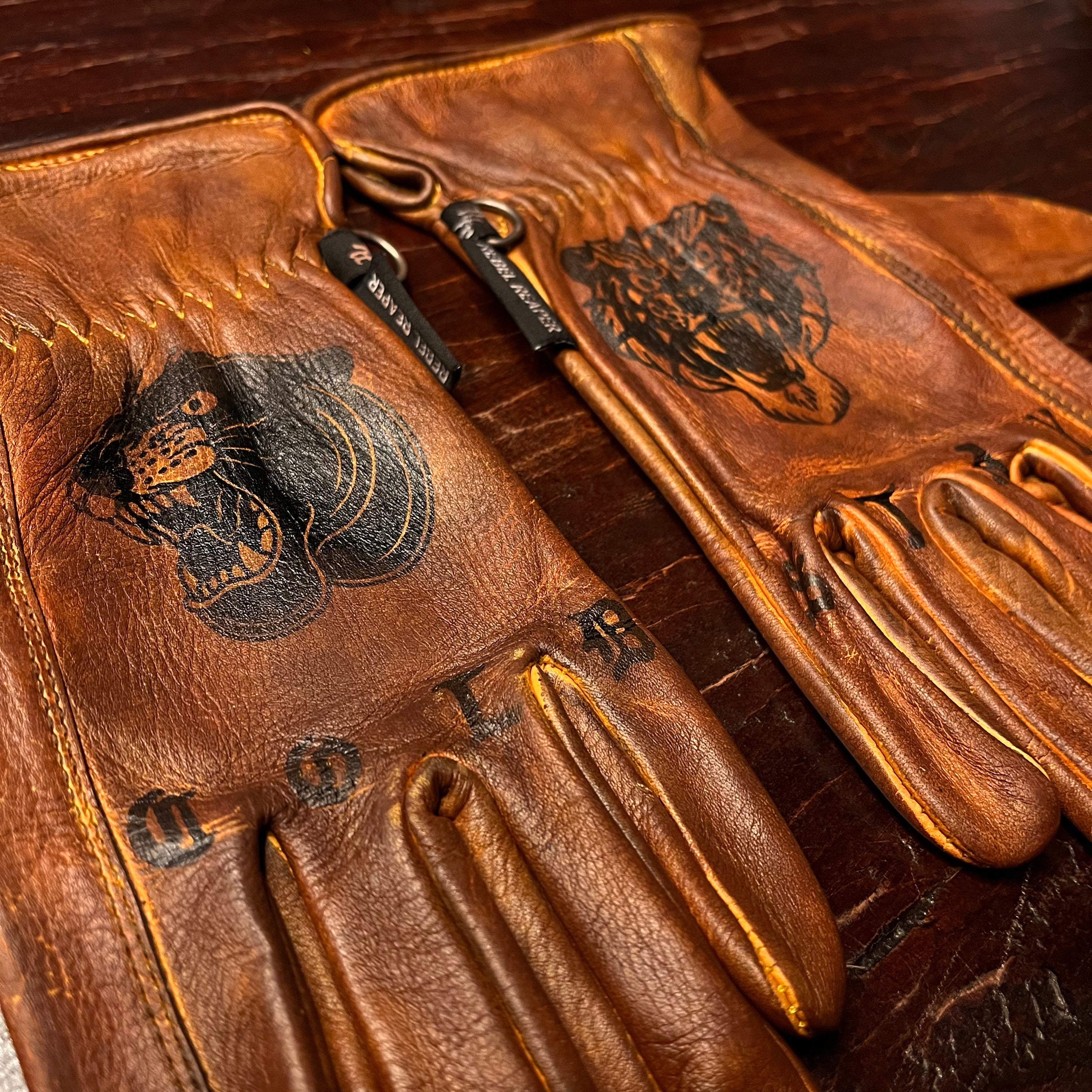 Roper "Stay Cold" - Slip Wrist - Distressed Brown Leather Gloves - Rebel Reaper Clothing CompanyLeather Gloves